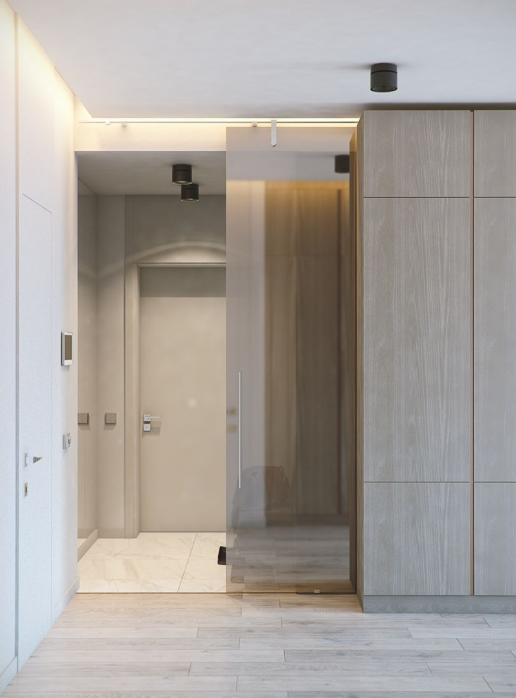 couleurs neutres couloir armoire style minimaliste