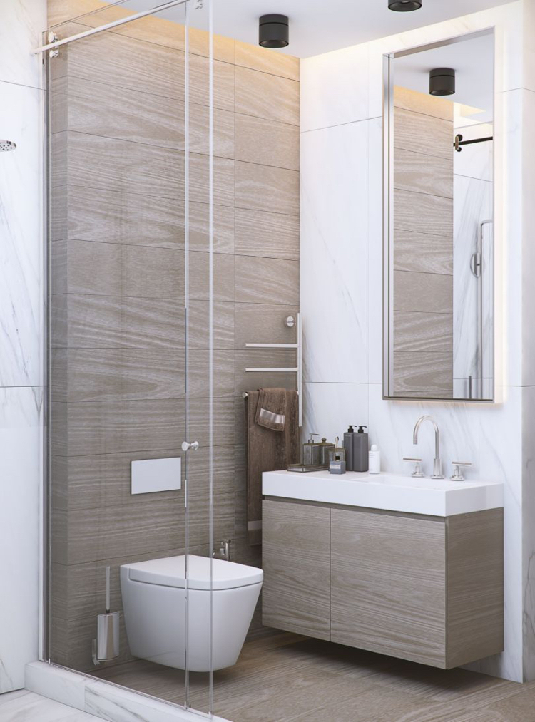 couleurs neutres salle de bain design moderne
