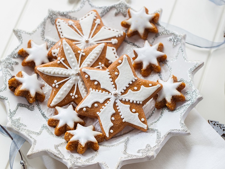 déco de Noël gourmande flocons de neige biscuits décoration