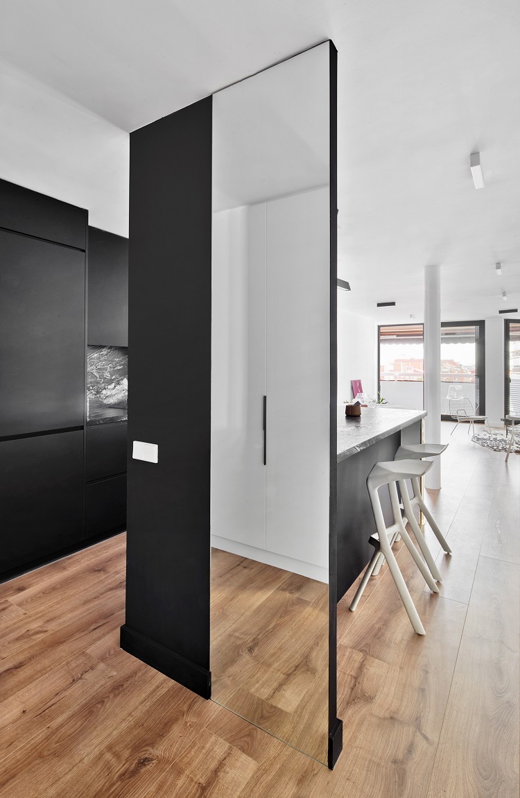 déco noir et blanc appartement moderne