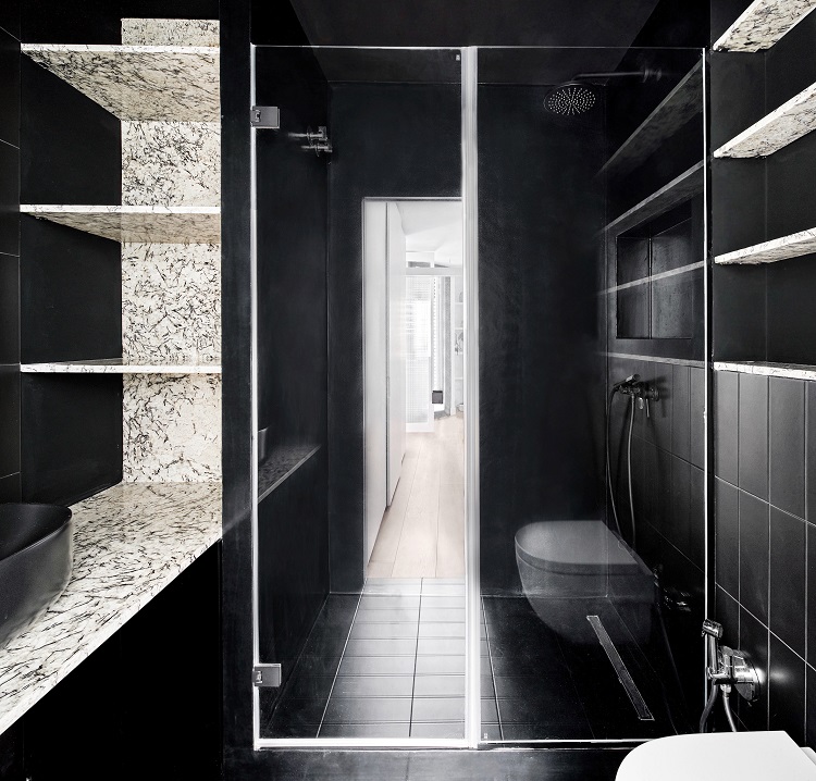 déco noir et blanc salle de bain design moderne