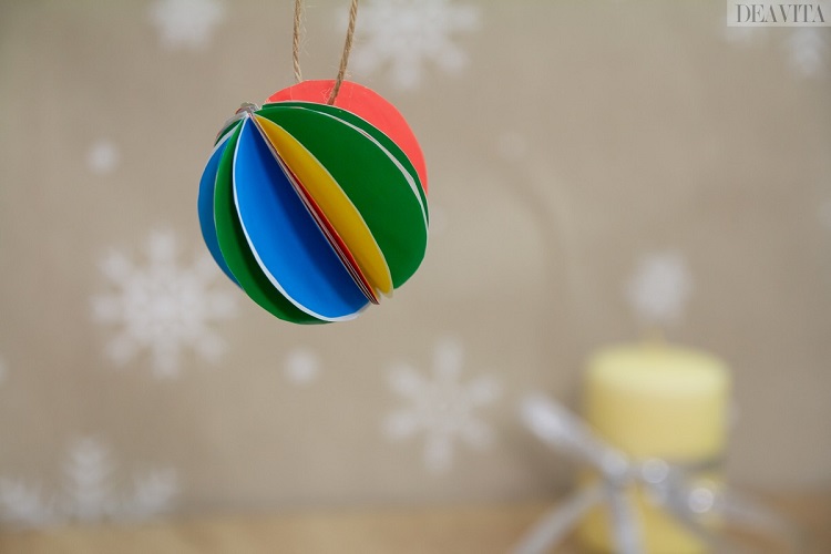 décoration de Noël en papier DIY boule de Noël pour le sapin