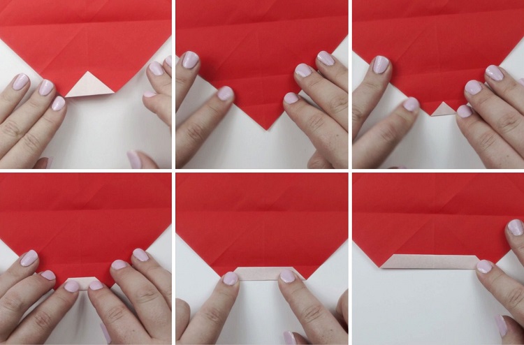 décoration de Noël origami instructions de pliage père Noël ornements sapin