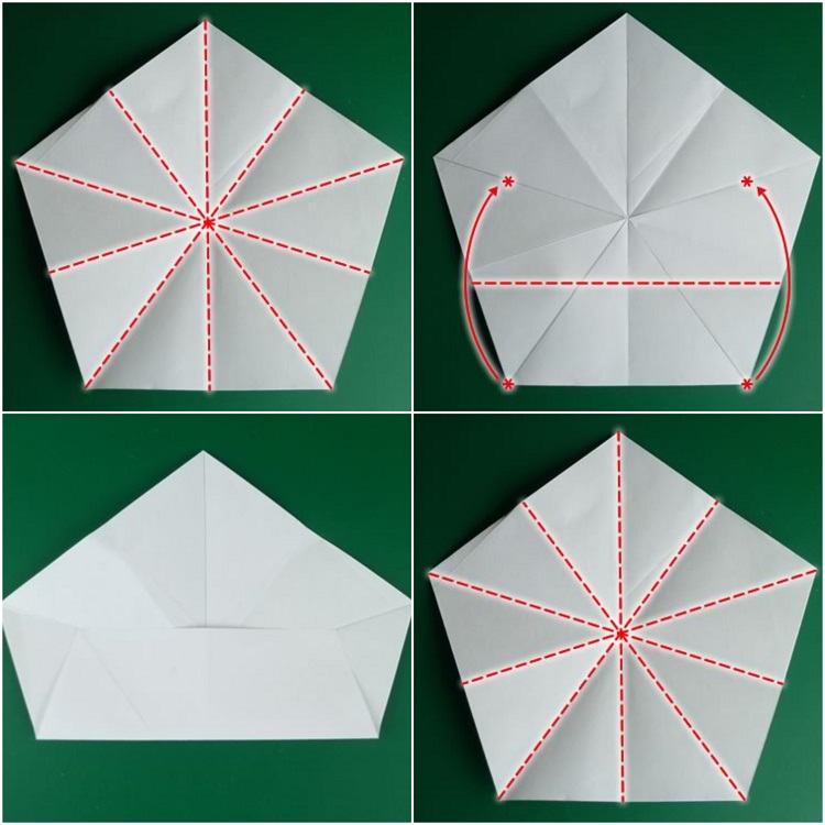 décoration de Noël origami ornement de sapin instructions de pliage