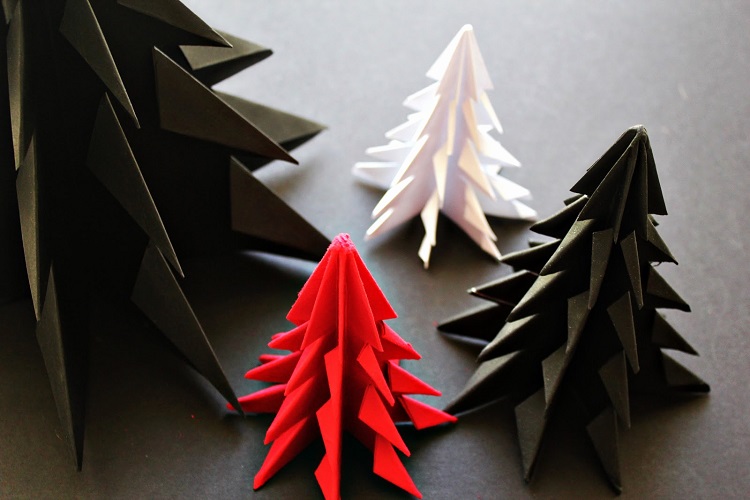 décoration de Noël origami ornements arbre festif
