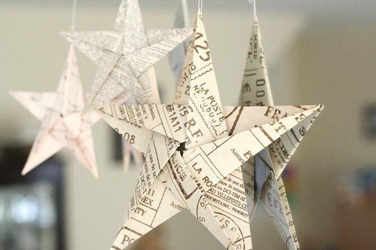 décoration de Noël origami ornements de sapin tutoriel