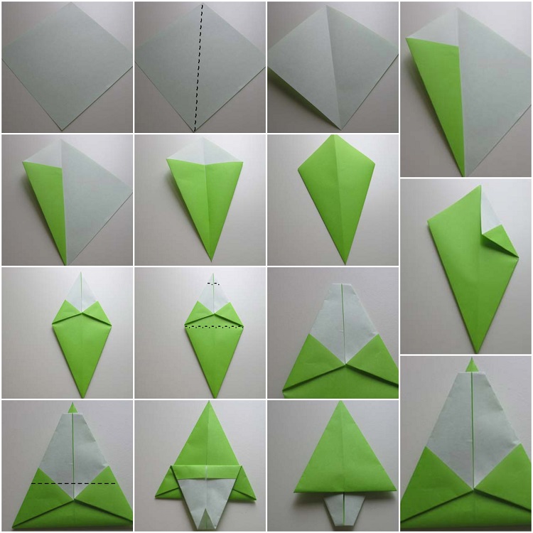 décoration de Noël origami ornements sapin tutoriel facile déco créative