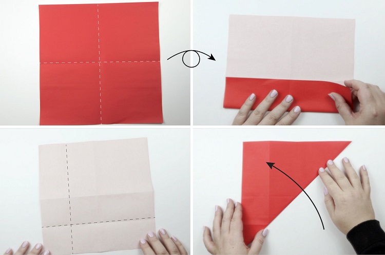 décoration de Noël origami père Noël instructions