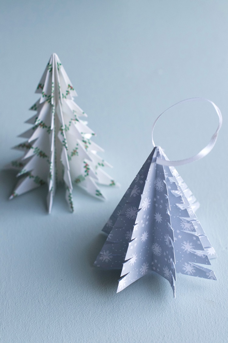 décoration de Noël origami sapins ornements arbre festif