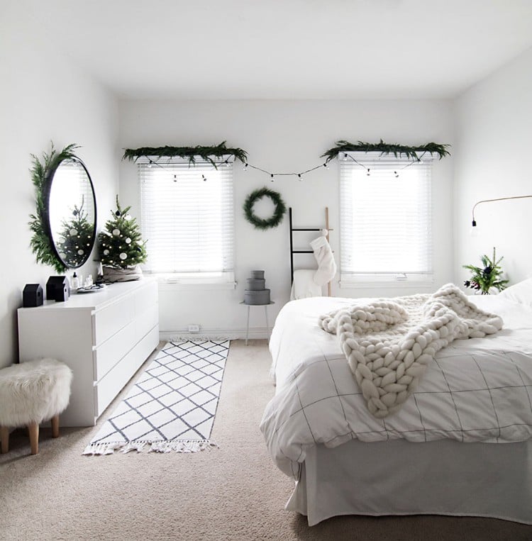décoration de Noël pour chambre ambiance blanche