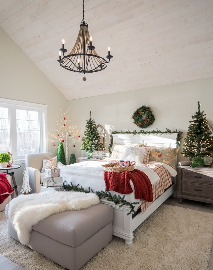 décoration de Noël pour chambre idées tendance ambiance traditionnelle festive