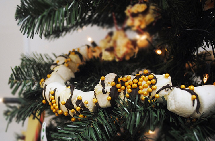 décorations comestibles arbre festif guimauves