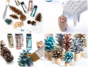 idée DIY sapin en pomme de pin objets déco récup Noël 2018 original facile