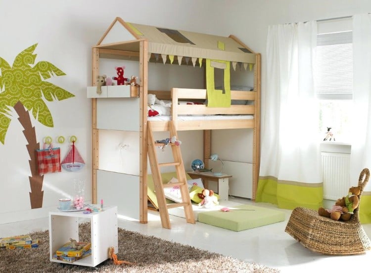 lit cabane à faire soi-même modèle superposé bois idée déco chambre enfant originale