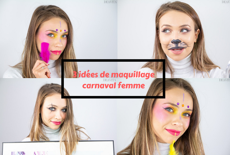 maquillage carnaval femme 3 idées avec tutoriels