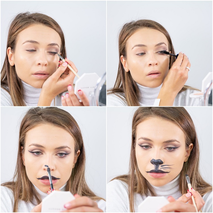 maquillage carnaval femme comment se transformer en chat