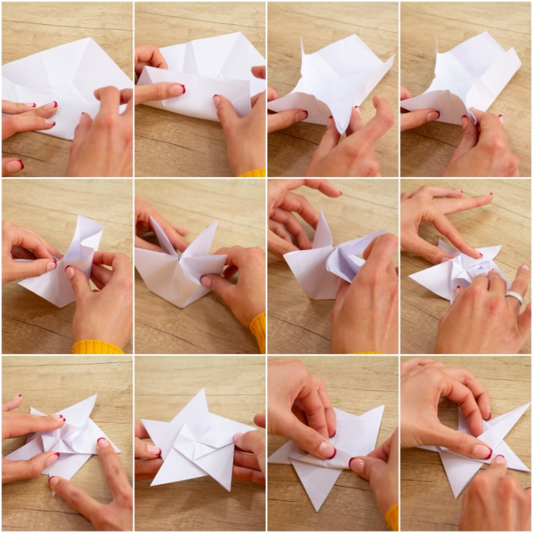 origami étoile de Noël DIY déco festive 2018