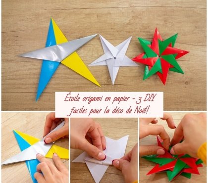 origami étoile de Noël