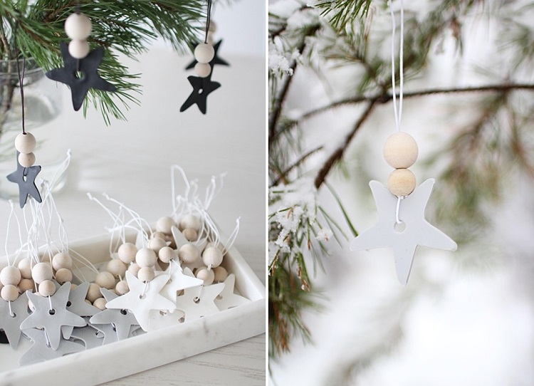 ornements de Noël perles en bois déco festive DIY tutoriel
