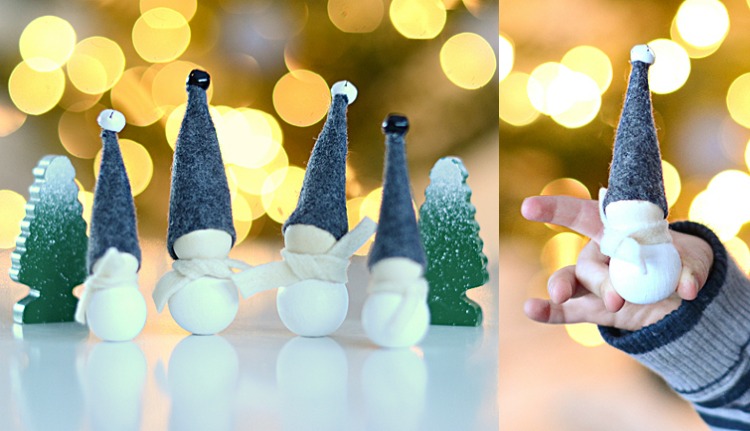 ornements de Noël perles en bois petits gnomes instructions