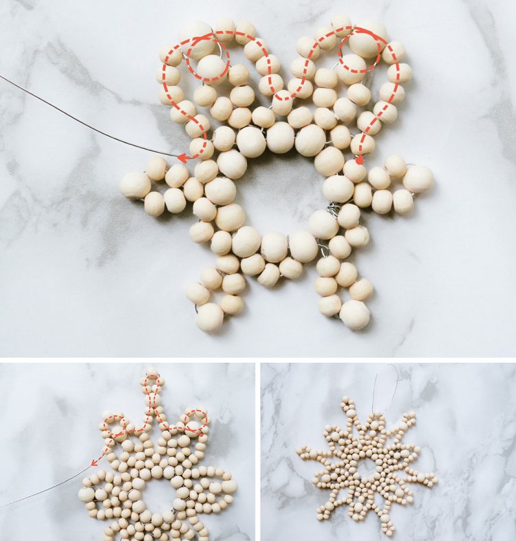 ornements de Noël perles en bois tutoriel instructions étoile