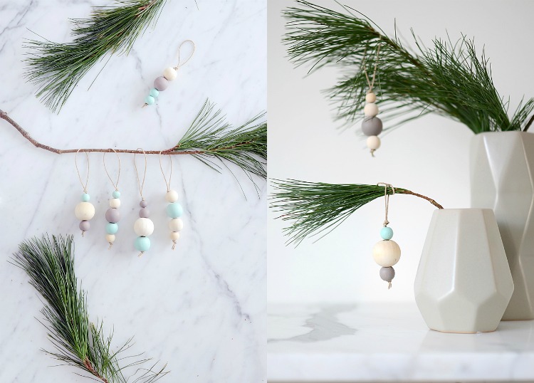 perles en bois ornements de Noël déco festive