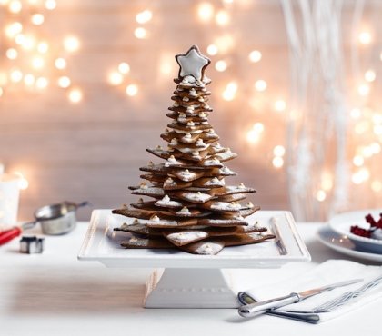 pièce montée sapin de Noël 3D etoiles pain epices sucre glace