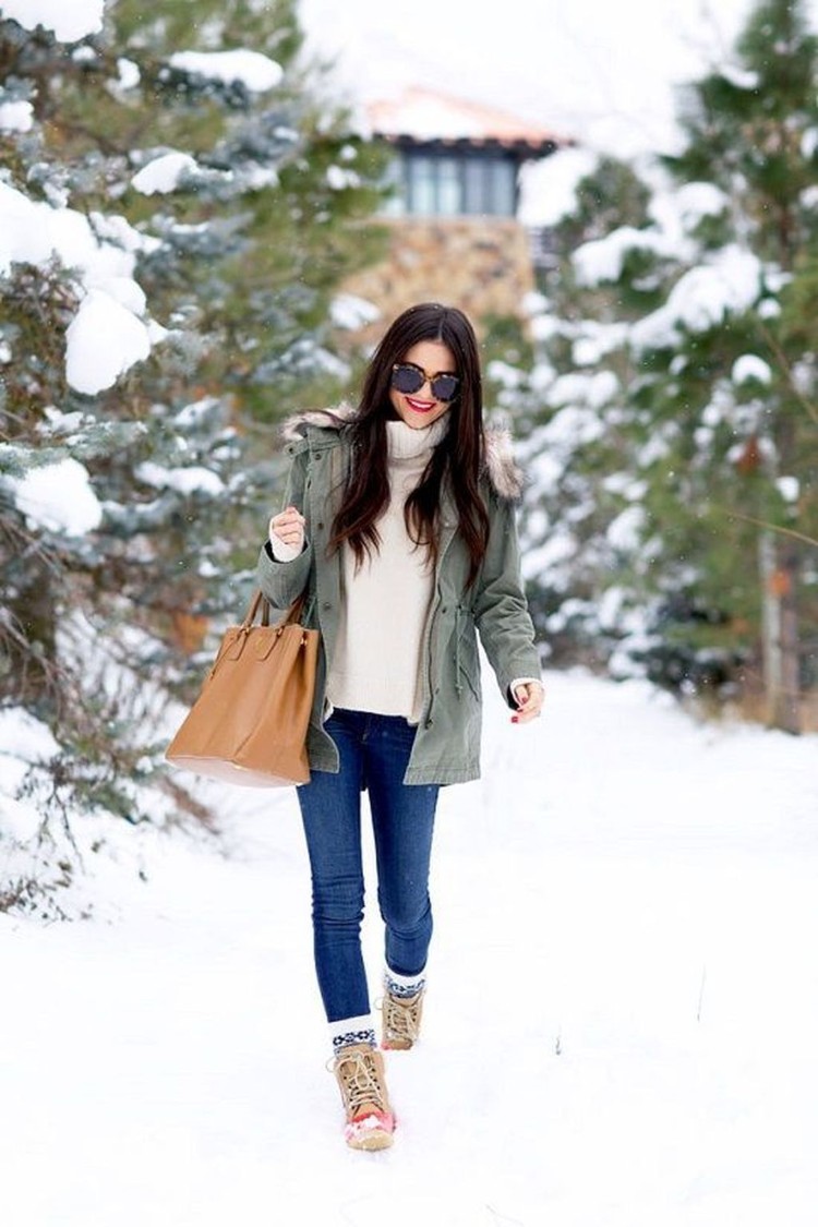 bottes d'hiver femme jeans look décontracté