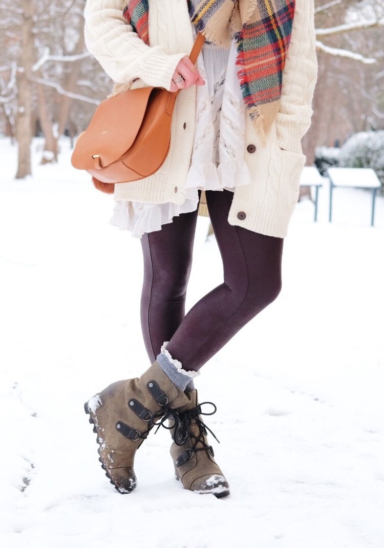 bottes d'hiver femme leggings look casual