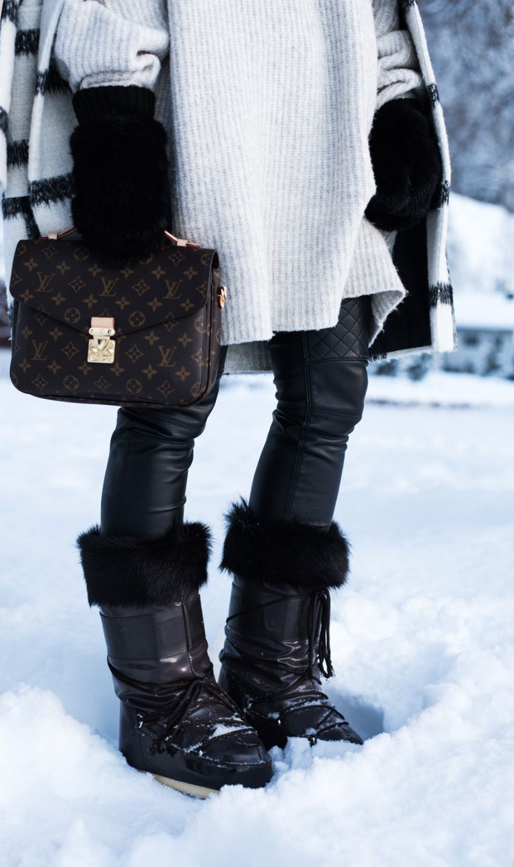 bottes d'hiver femme look chic tendance moon boots