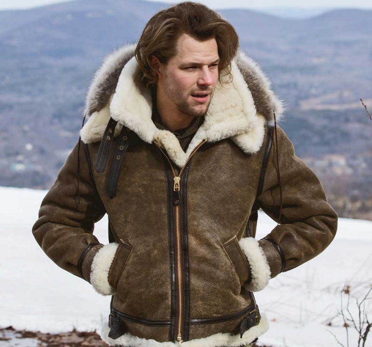choisir son manteau d'hiver homme zoom bombardier peau lainée