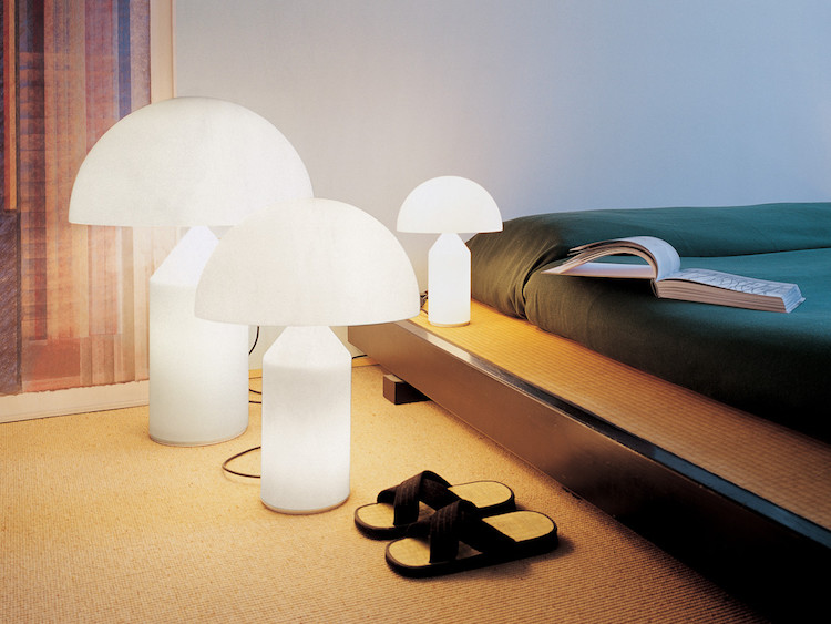 lampe à poser design Atollo Oluce finition blanc mat