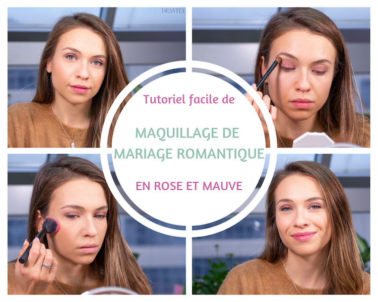 maquillage de mariage romantique rose mauve tutoriel facile