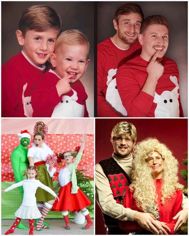 photo de famille pour Noël idées diverses originales différentes cadres insolites membres famille fêtes 2018
