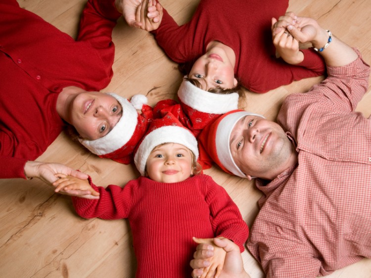photo de famille pour Noël originale enfants