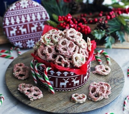 recette bretzel de Noël chocolat blanc vermicelles