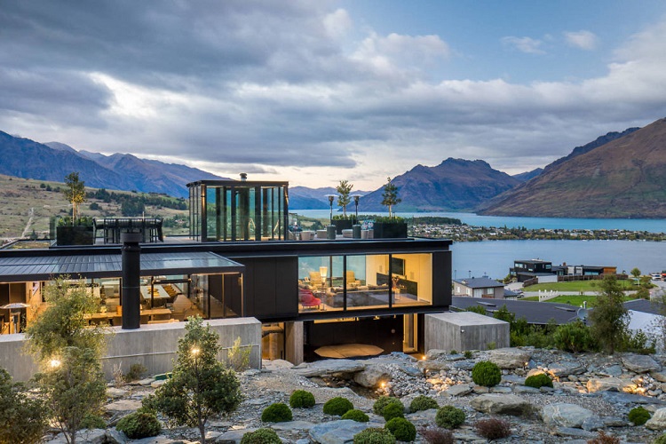 ruban led plafond maison architecte Nouvelle Zélande Queenstown projet design signé Gary Todd Arhitecture
