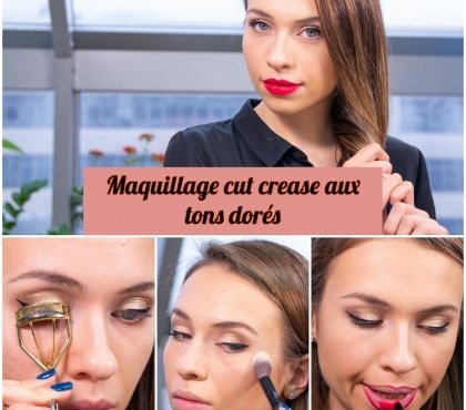 tuto maquillage cut crease eye liner pailleté make up scintillant tendance facile réaliser soi même