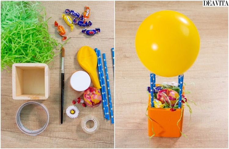 cadeau de Pâques à fabriquer vous même panier oeufs volant projet diy original enfants