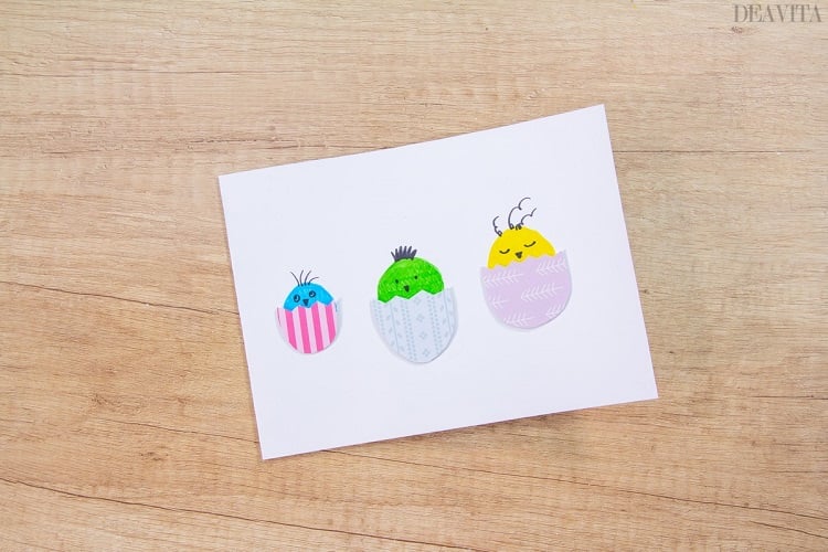 cartes de Pâques DIY œufs sympas papier à motifs