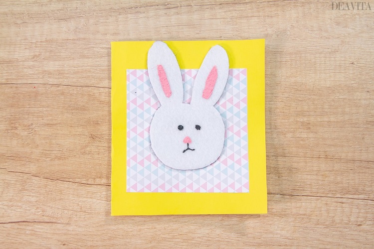 cartes de Pâques lapin sympa en feutrine DIY