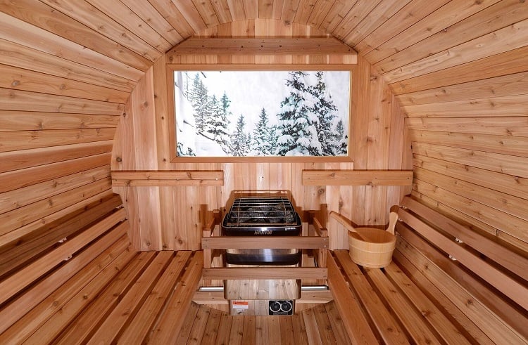 construire un sauna extérieur soi-même design intérieur bois pin dimension ventilation chauffage poêle roches