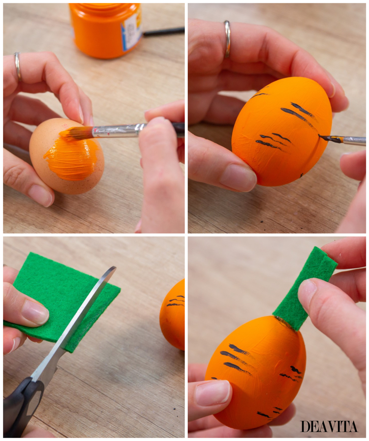 décoration des œufs de Pâques oeuf carotte tutoriel