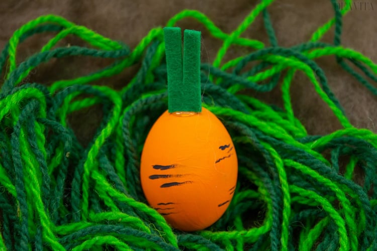 décoration des œufs de Pâques oeuf carotte