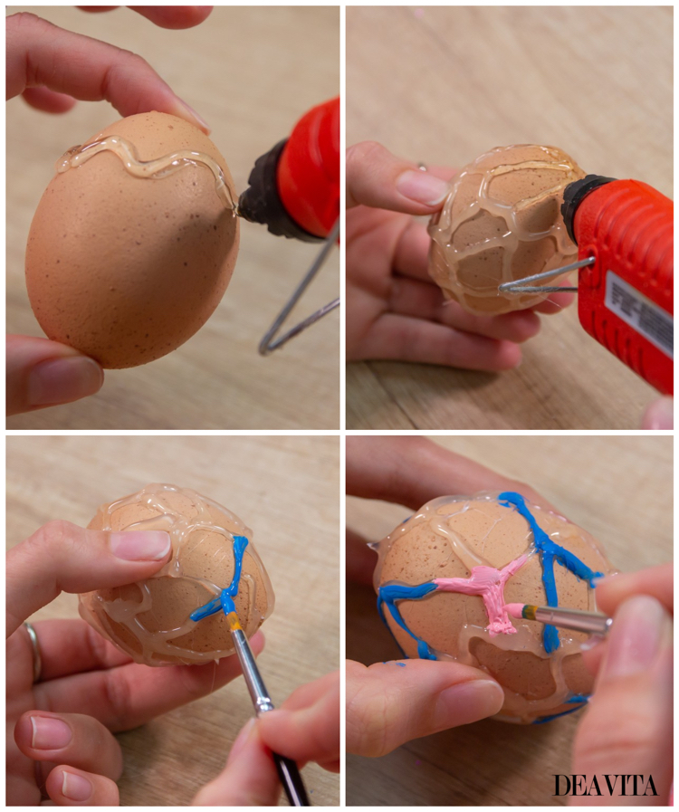 décoration des œufs de Pâques silicone chaude tutoriel