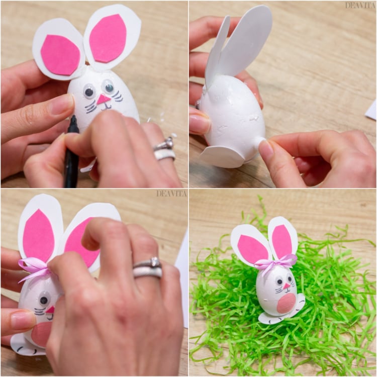 décoration de Pâques à faire soi-même bricolage lapin décoratif