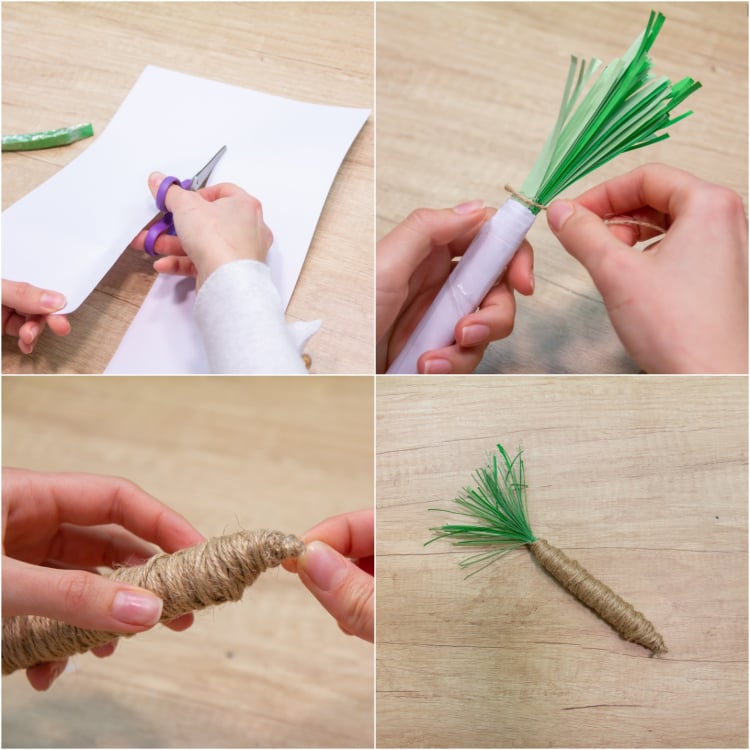 décoration de Pâques à faire soi-même carotte de fil de ficelle