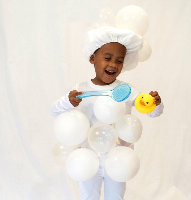 déguisement carnaval à fabriquer vous même pour enfants Mardi Gras costume bain moussant petite garçon