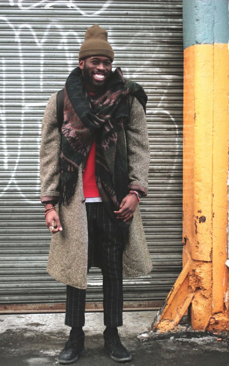 foulard masculin look décontracté style urbain chic grosse écharpe maille