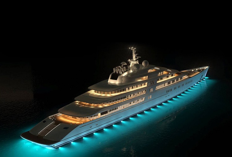 les yachts les plus chers du monde Azzam lumières sous-marines